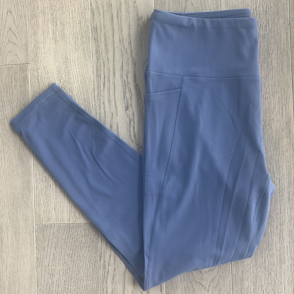RBX Active Full Length High Waisted Blue Leggings with Pockets XL New - Picture 4 of 11